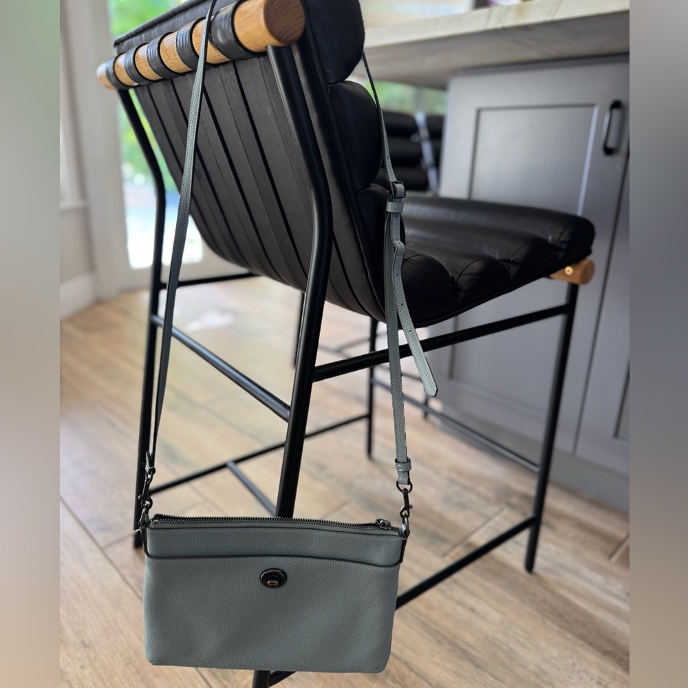 Elegant COACH Blue-Gray Crossbody Bag
